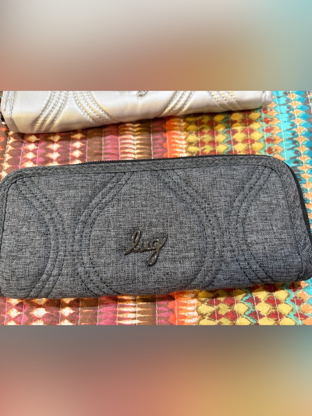 lug Gray Quilted Zip-Around Wallet - Picture 5 of 8
